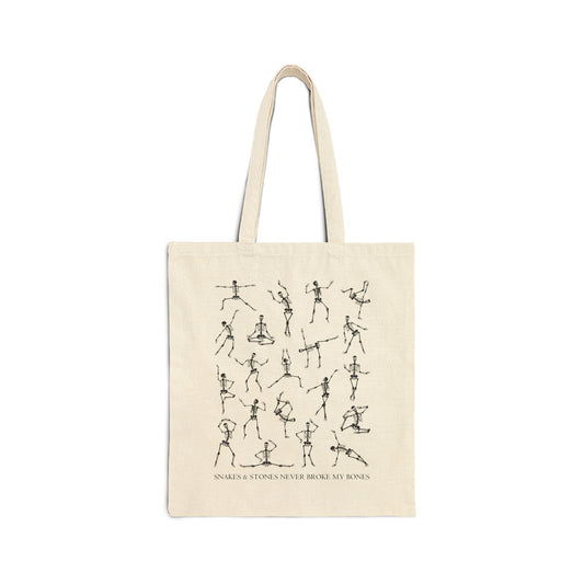 Snakes and Stones Never Broke My Bones Cotton Canvas Tote Bag