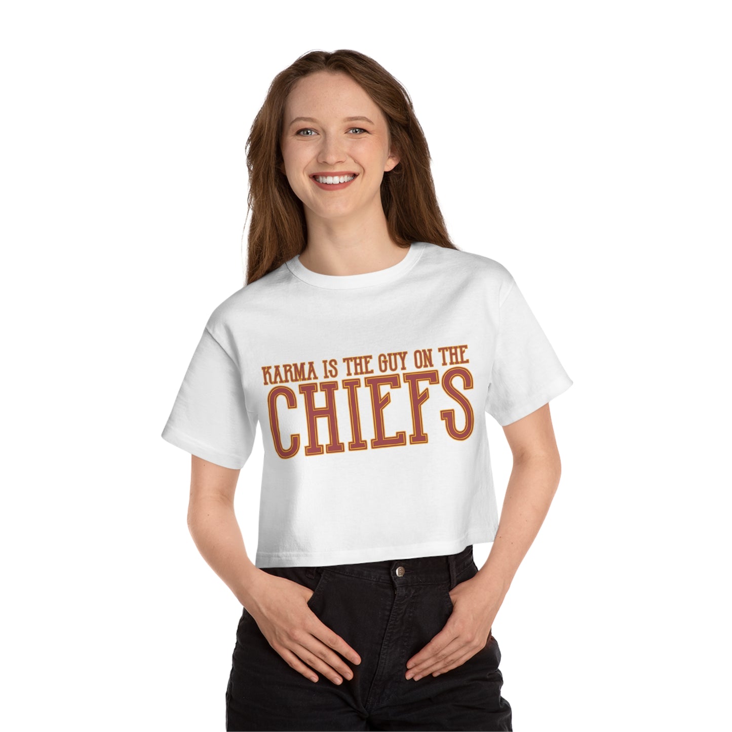 Karma is the Guy on the Chiefs Cropped T-Shirt