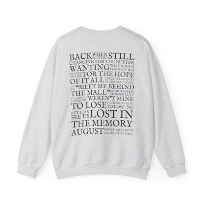 August Lyrics Crewneck Sweatshirt