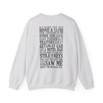 Getaway Car Lyrics Crewneck Sweatshirt