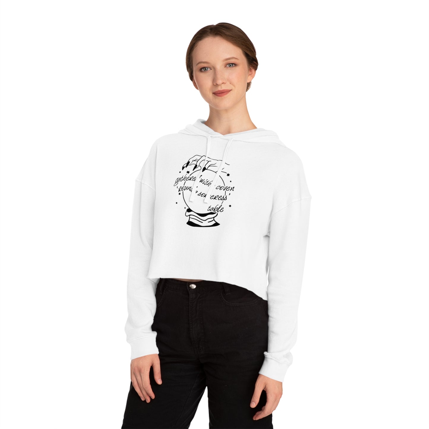 Gathered With A Coven Cropped Hooded Sweatshirt