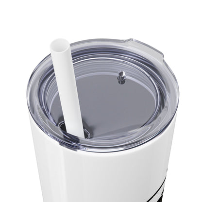 Rose Blush Logo Design Skinny Tumbler with Straw