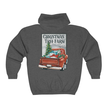 Christmas Tree Farm Full Zip Hooded Sweatshirt