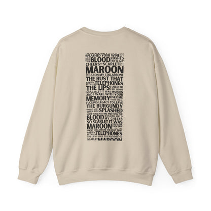 Maroon Lyrics Crewneck Sweatshirt