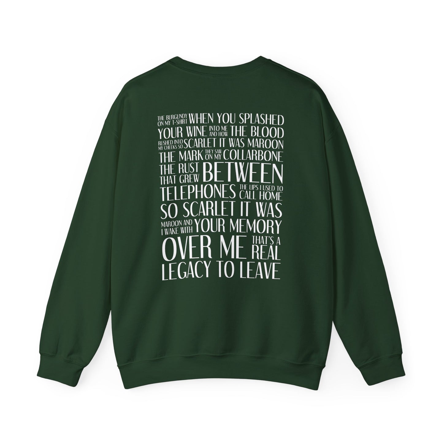 Maroon (lyrics on back, clean version) Crewneck Sweatshirt