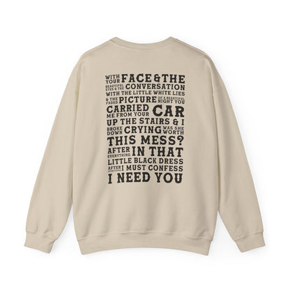 The Other Side Of The Door (lyrics on back) Crewneck Sweatshirt