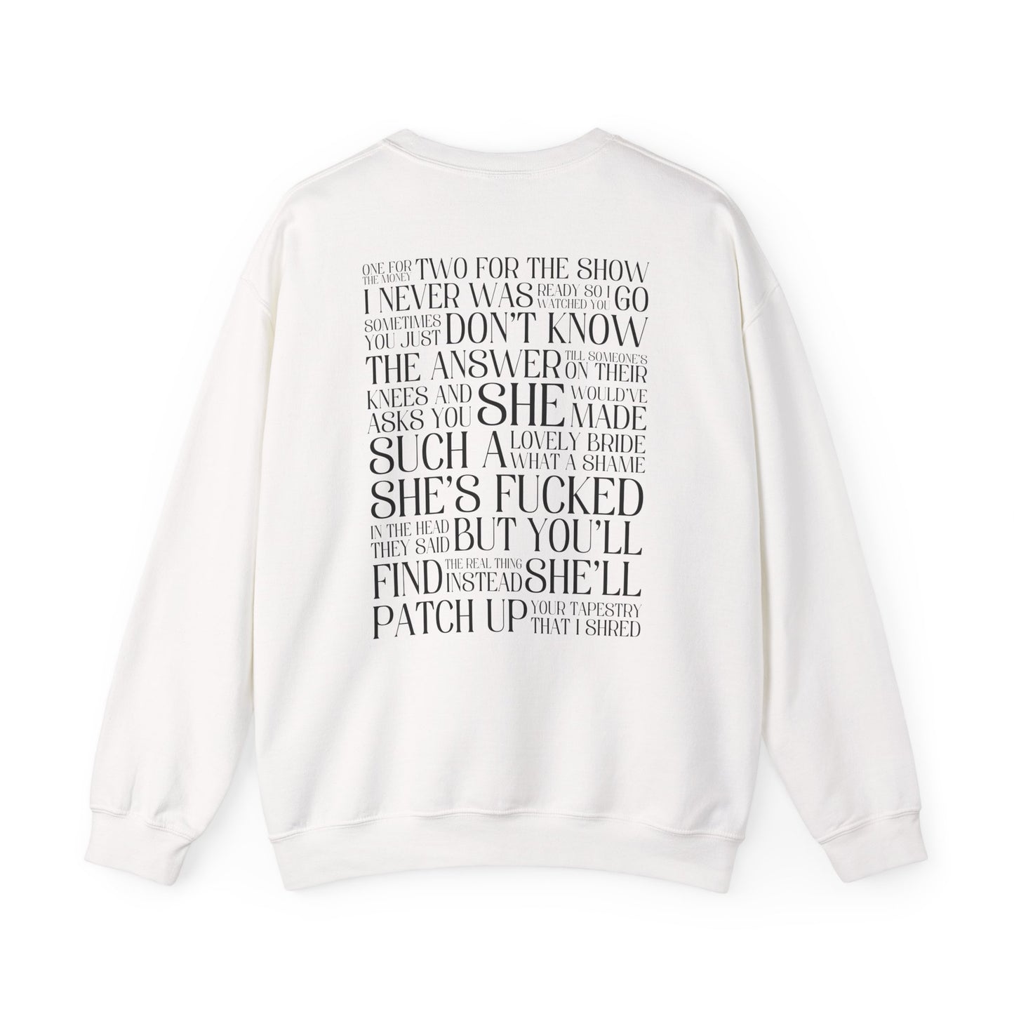 Champagne Problems (lyrics on back) Crewneck Sweatshirt