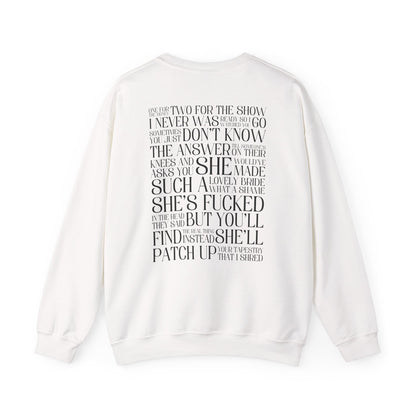 Champagne Problems (lyrics on back) Crewneck Sweatshirt
