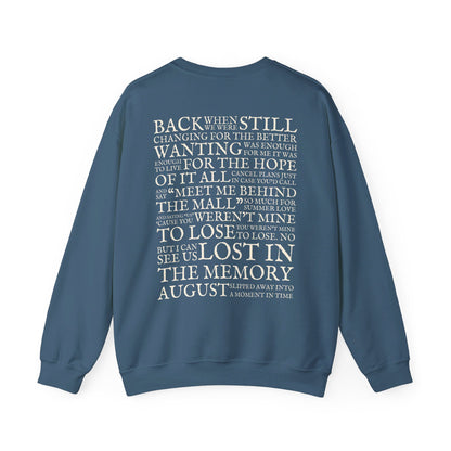 August Lyrics Crewneck Sweatshirt