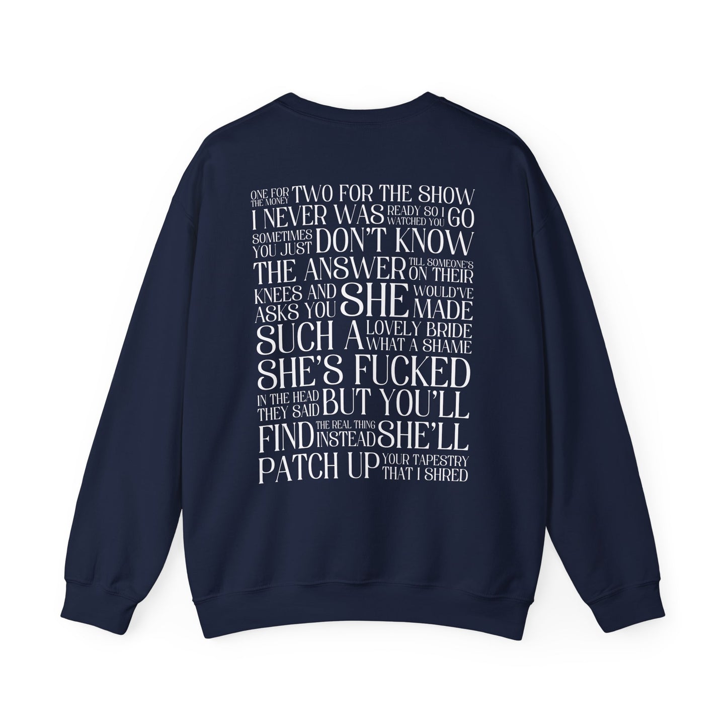 Champagne Problems (lyrics on back) Crewneck Sweatshirt