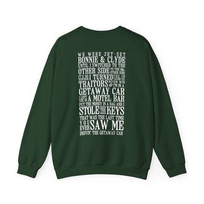 Getaway Car Lyrics Crewneck Sweatshirt