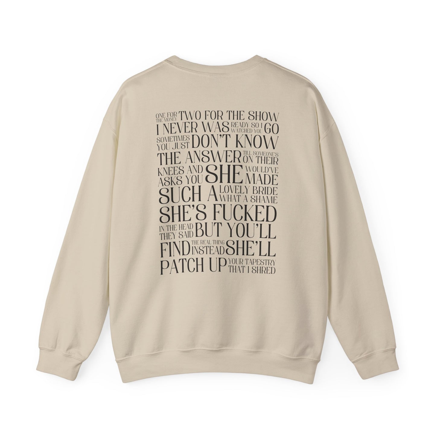 Champagne Problems (lyrics on back) Crewneck Sweatshirt