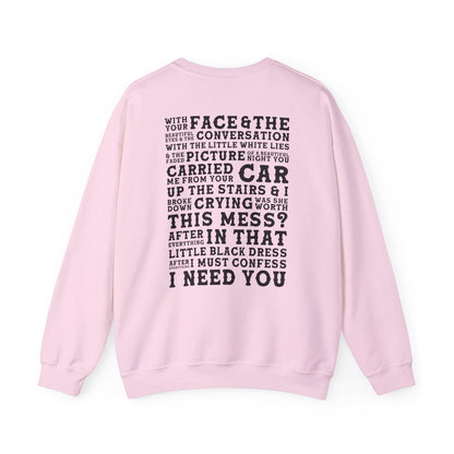 The Other Side Of The Door (lyrics on back) Crewneck Sweatshirt