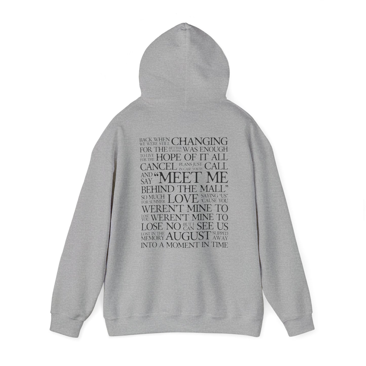 August (lyrics on back) Hoodie