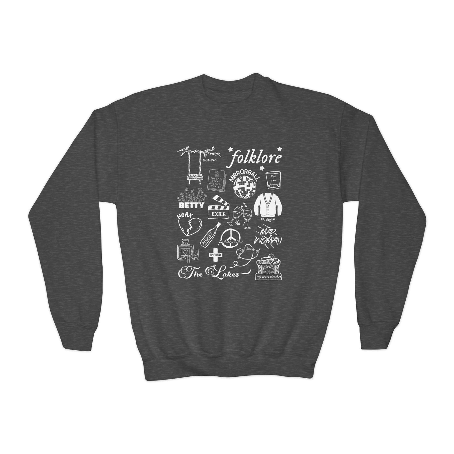 folklore collage Youth Crewneck Sweatshirt