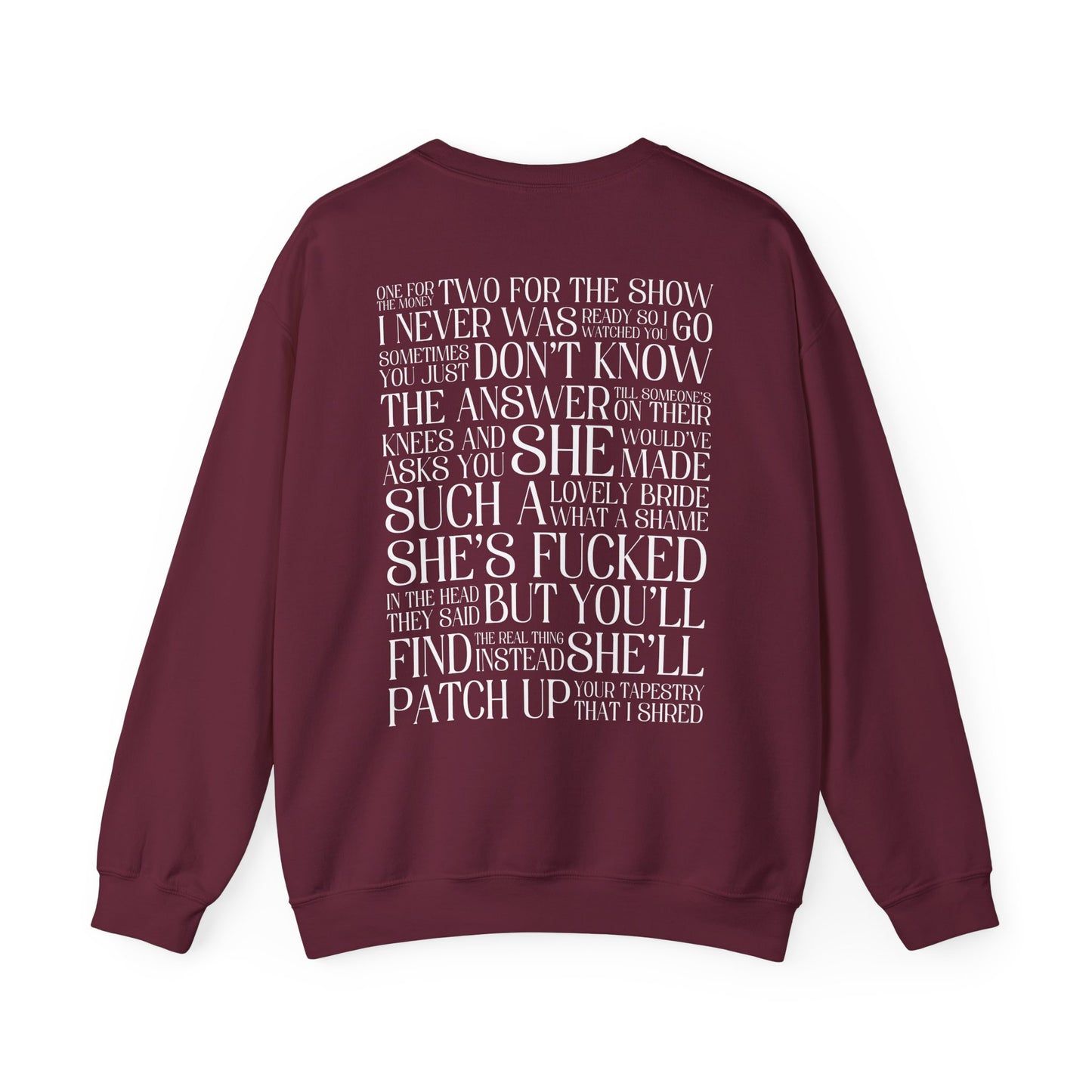 Champagne Problems (lyrics on back) Crewneck Sweatshirt