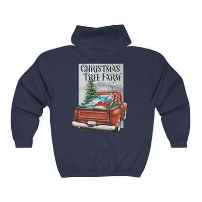 Christmas Tree Farm Full Zip Hooded Sweatshirt