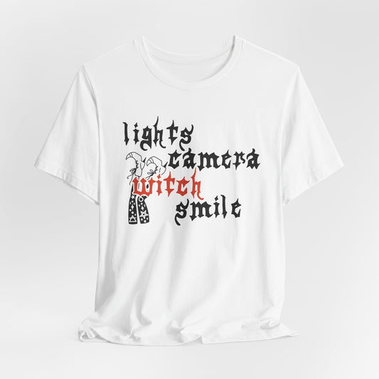 Lights Camera Witch Smile Tshirt