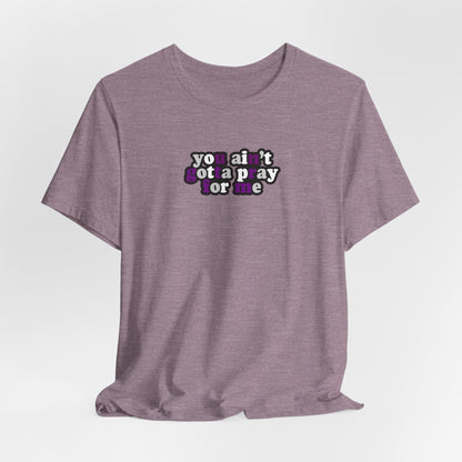 You Ain't Gotta Pray For Me (demisexual flag on back) Tshirt