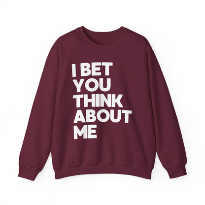 I Bet You Think About Me (lyrics on back) Crewneck Sweatshirt