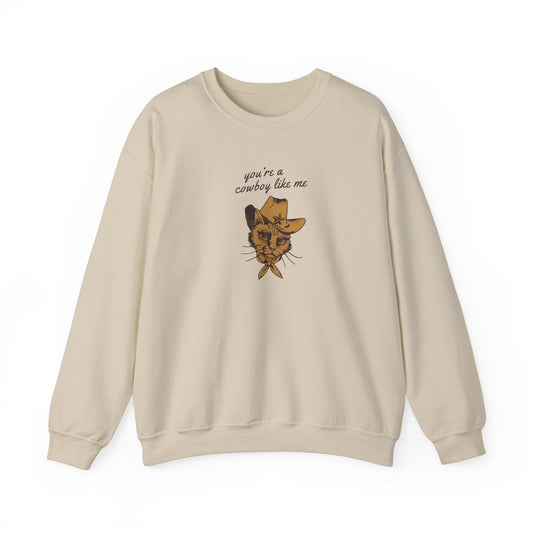 Cowboy Like Me Cat Crewneck Sweatshirt