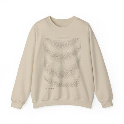 All Too Well 10 Minute Version Crewneck Sweatshirt