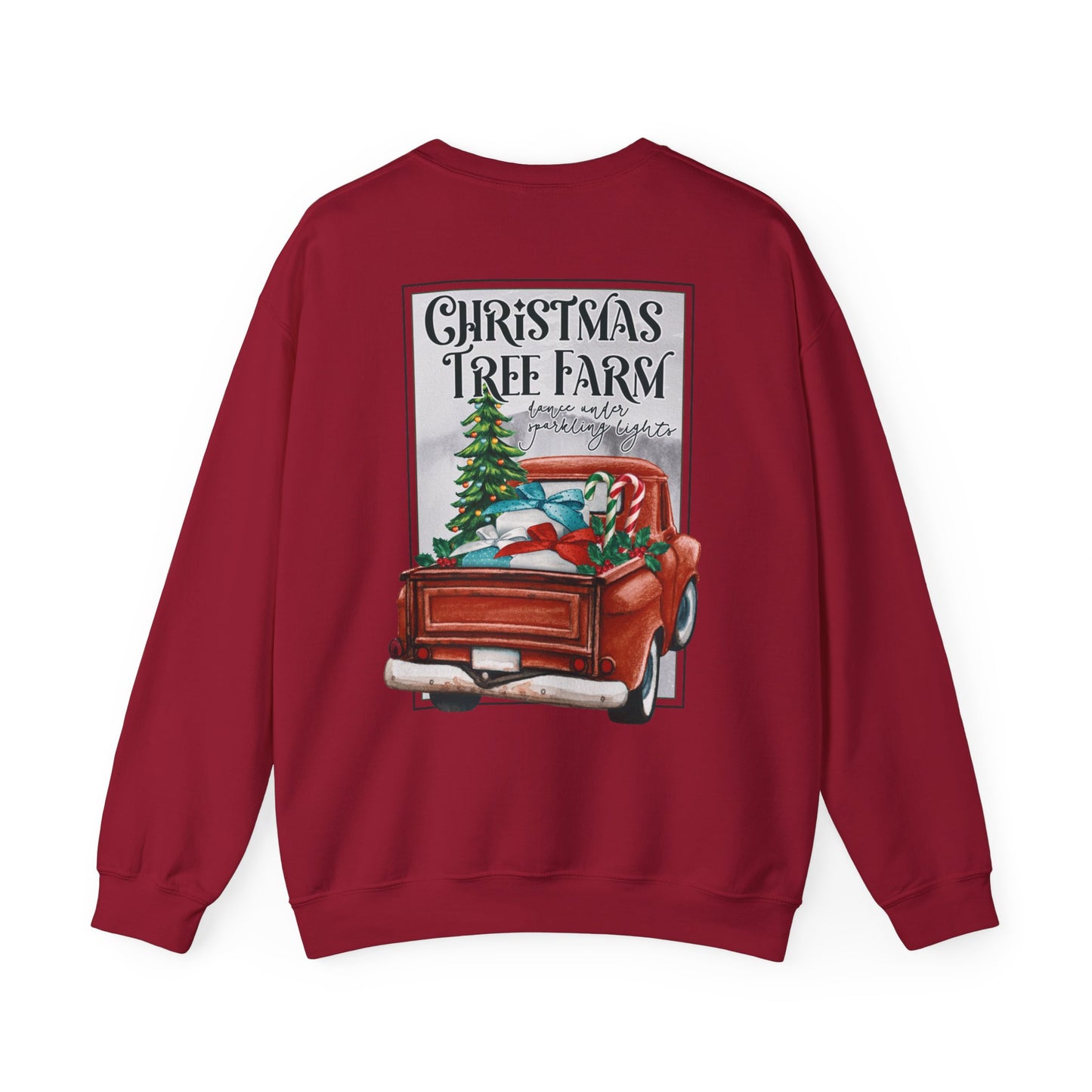 Christmas Tree Farm Crewneck Sweater (image on back)