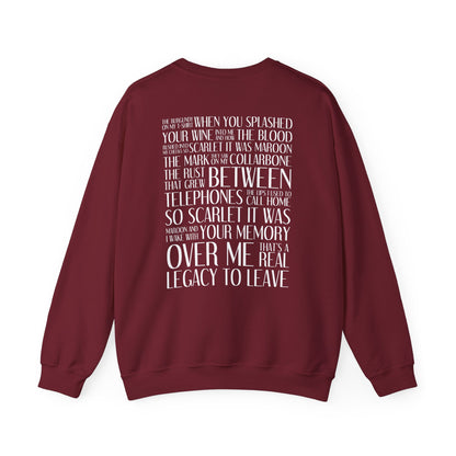 Maroon (lyrics on back, clean version) Crewneck Sweatshirt
