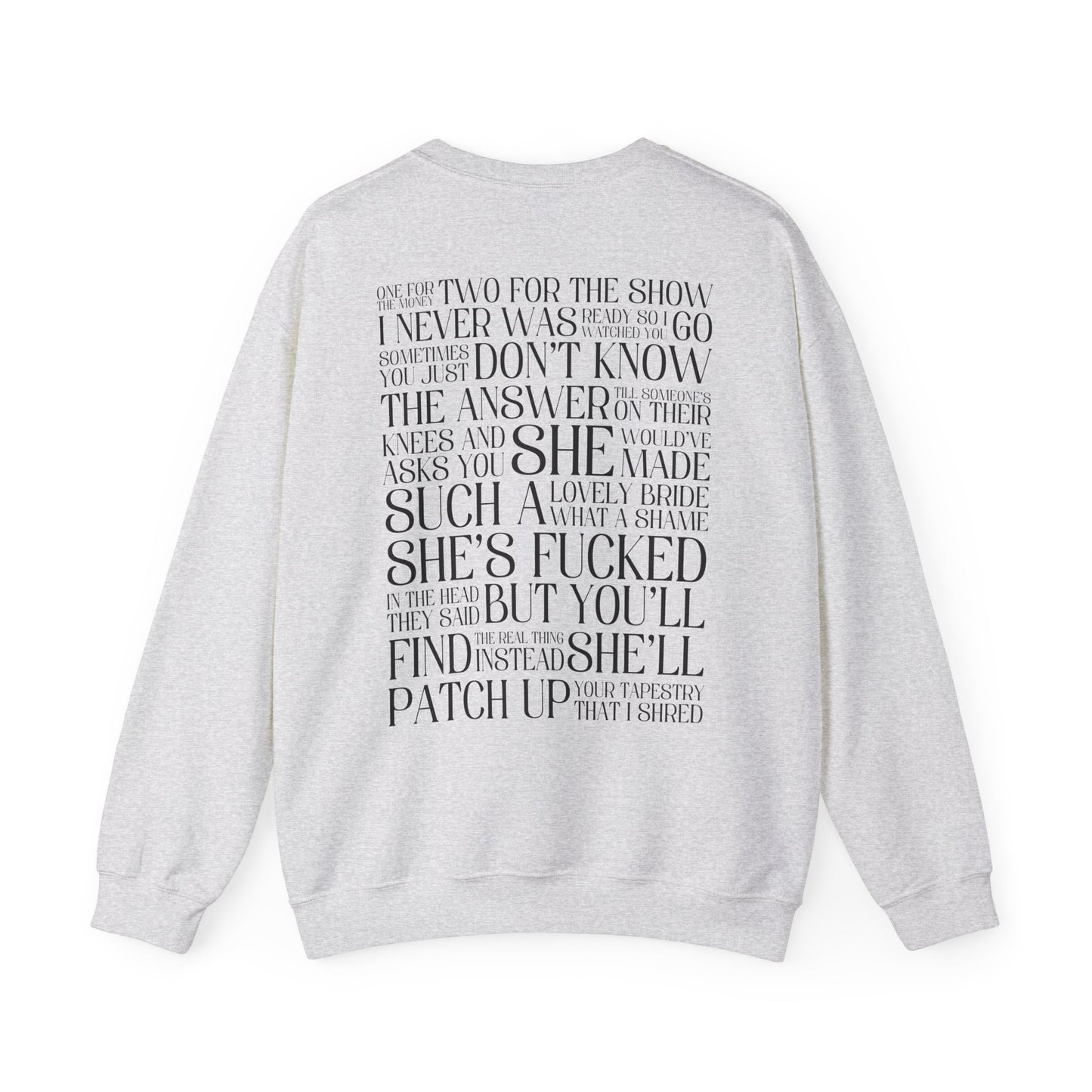 Champagne Problems (lyrics on back) Crewneck Sweatshirt