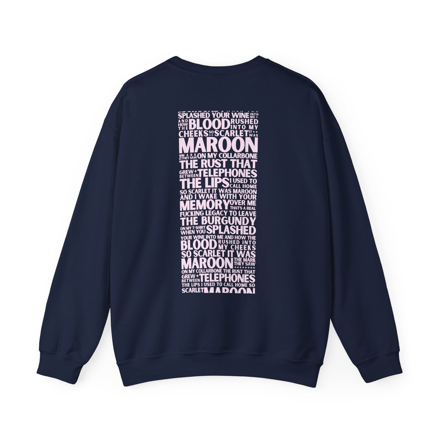 Maroon Lyrics Crewneck Sweatshirt