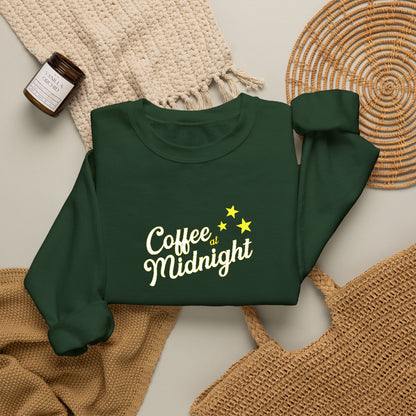 Coffee at Midnight Embro Crewneck Sweatshirt