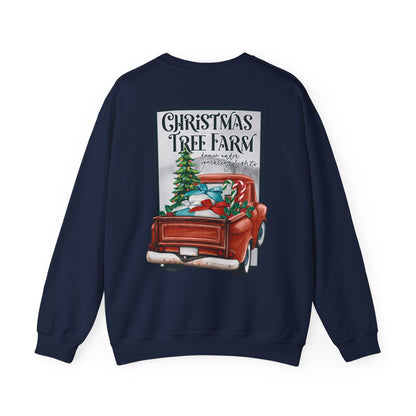 Christmas Tree Farm Crewneck Sweater (image on back)