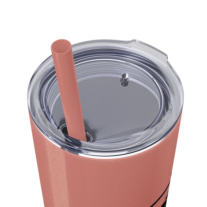 Rose Blush Logo Design Skinny Tumbler with Straw