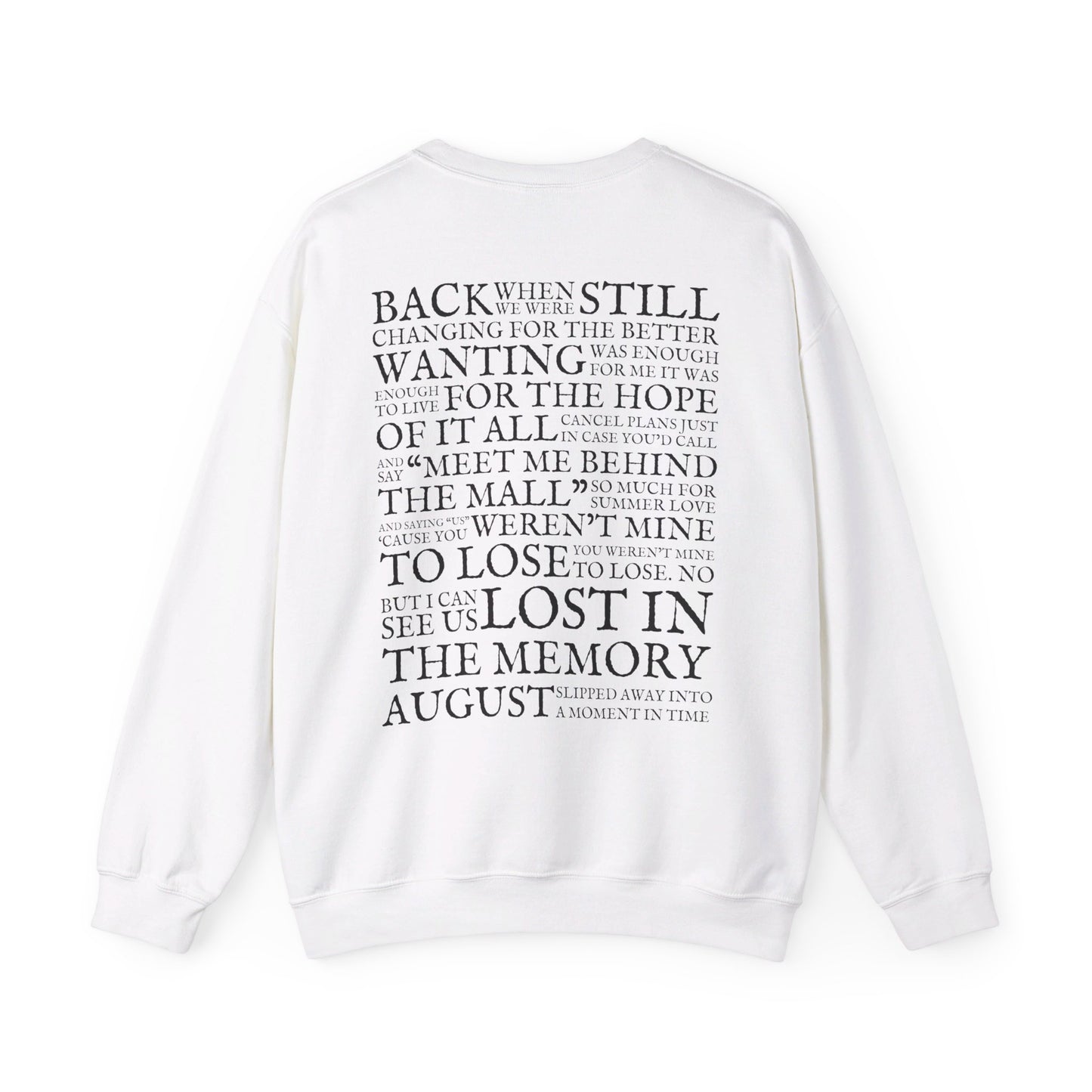 August Lyrics Crewneck Sweatshirt